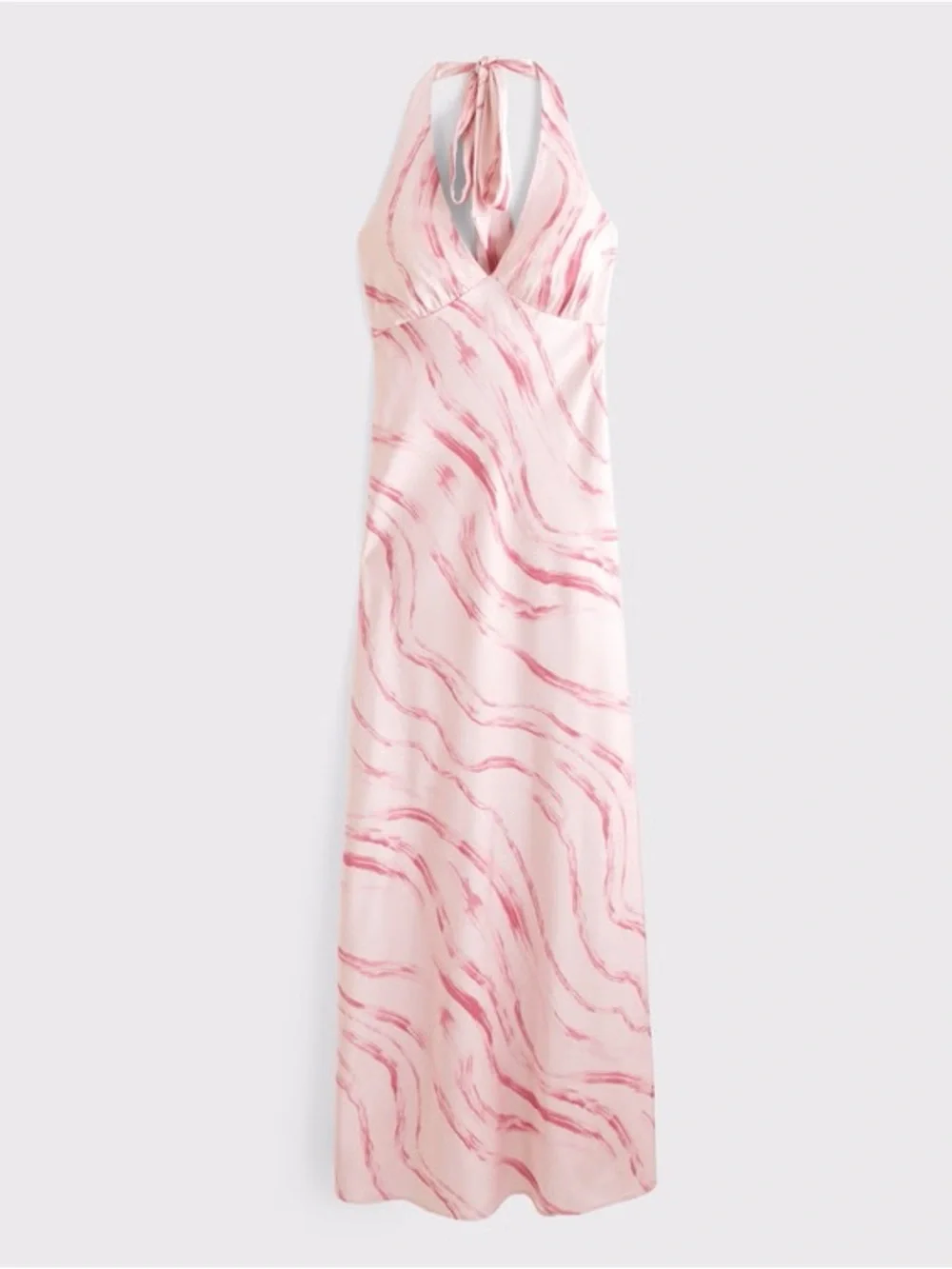 Abercrombie & Fitch Pink Silk Slinky Halter Slip Maxi Dress